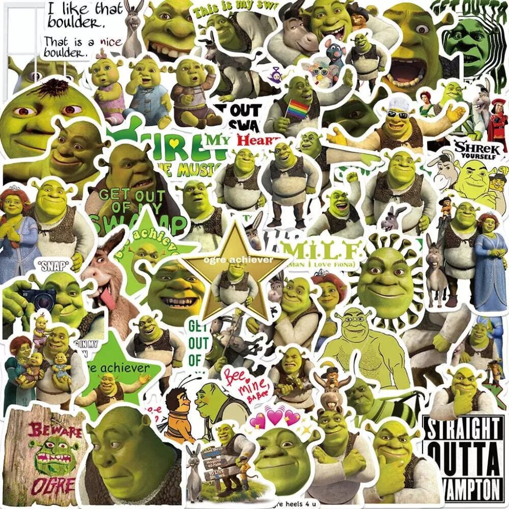 SHREK Troll‎ Ogre Character Stickers  (25 pc) SO CUTE!!!